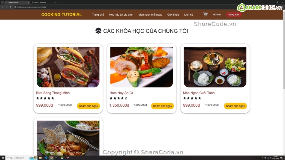 web php,php mysql,Website bán hàng,code web học nấu ăn,share code học nấu ăn,Đồ án web PHP