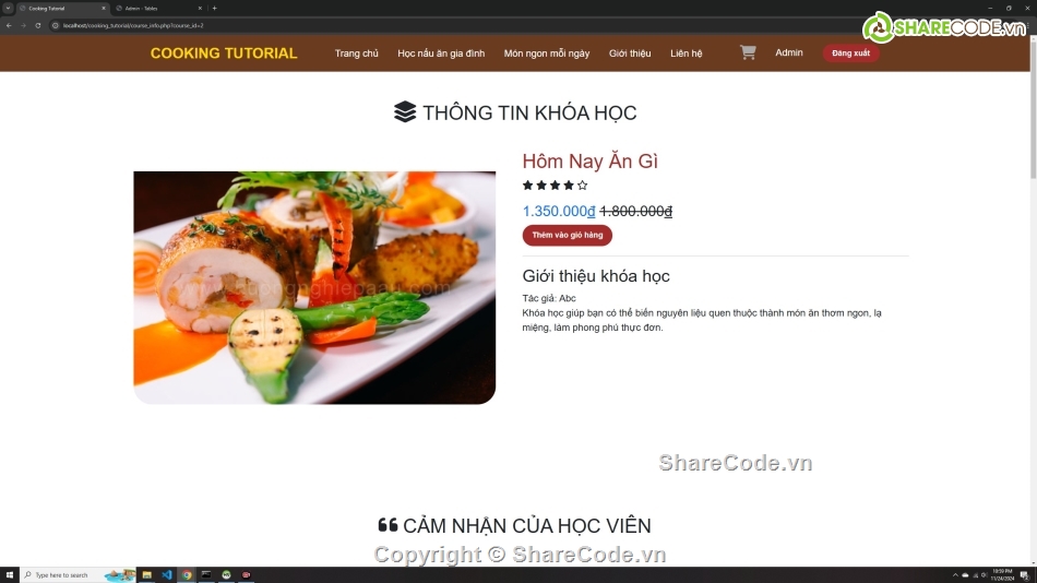 web php,php mysql,Website bán hàng,code web học nấu ăn,share code học nấu ăn,Đồ án web PHP