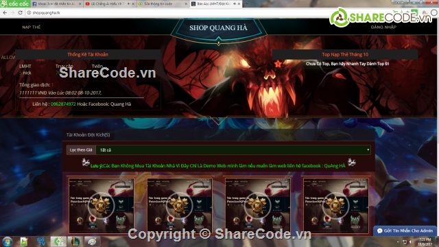 share code shop bán acc game,share code shop bán acc lol,share code shop bán acc cf,code bán acc,shop bán acc lmht