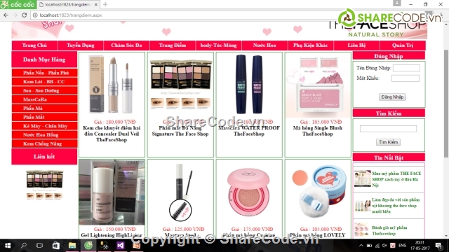 web mỹ phẩm,code web mỹ phẩm,đồ án web asp.net,đồ án thương mại điện tử,web bán hàng,web mỹ phẩm asp.net