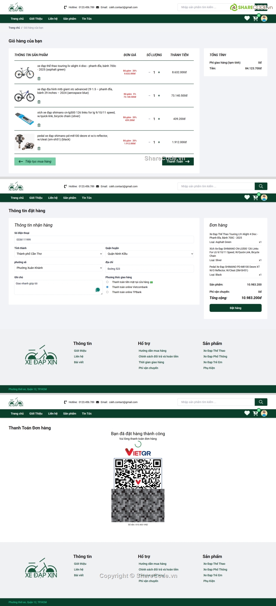 web bán xe đạp,web bán quần áo,web bán hàng,code website bán xe đạp,laravel,source code website