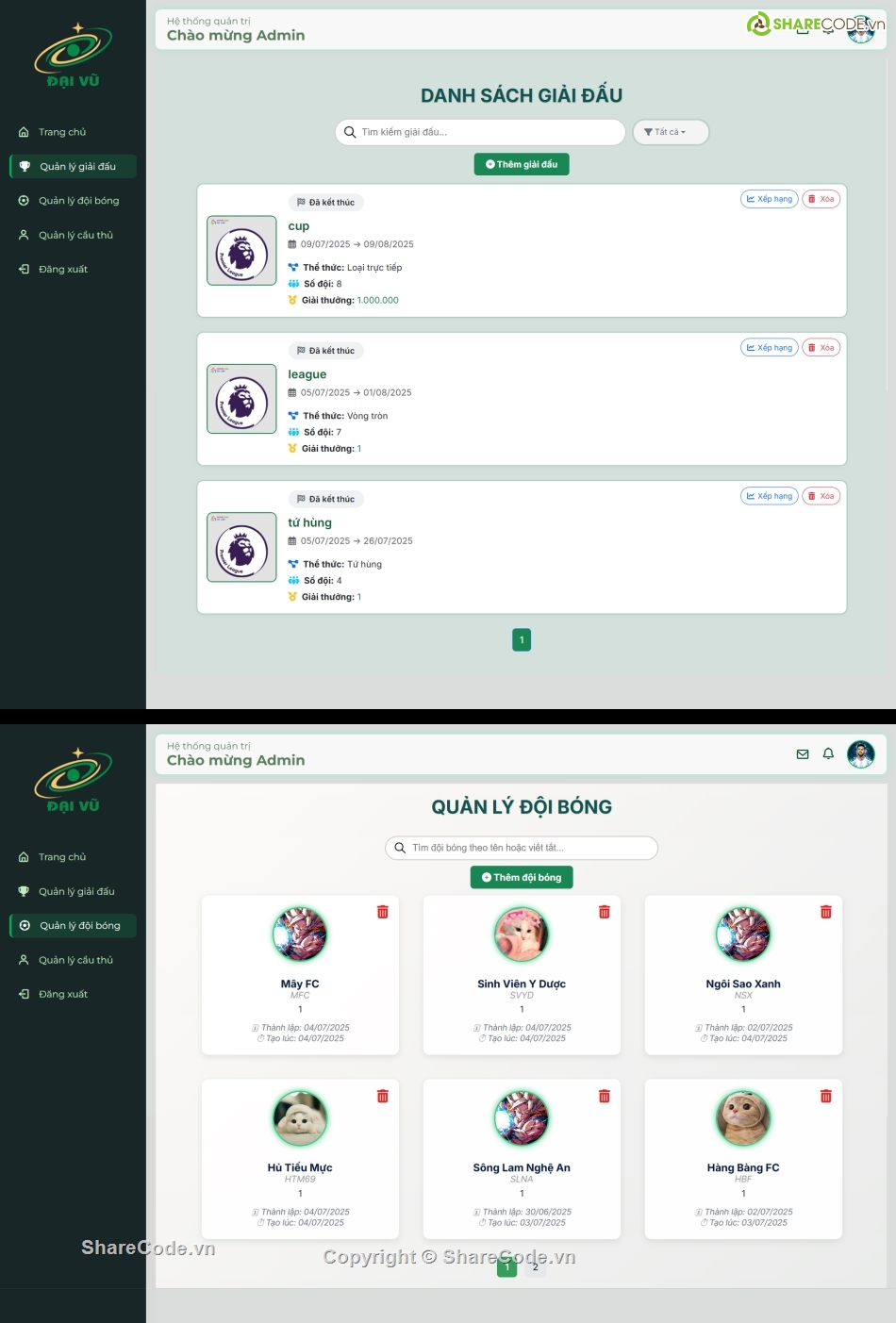 website bóng đá,quản lý đội bóng,quản lý cầu thủ,bóng đá,quản lý giải bóng đá,website php