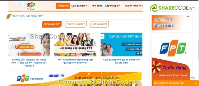 website fpt,web kinh doanh mạng,web fpt shop,web giới thiệu công ty,web kinh doanh cáp