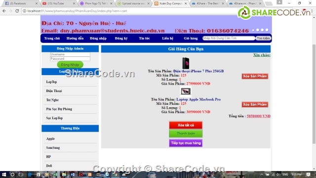 Web bán máy tính,Website bán hàng laptop,web bán hàng php,Source code bán Laptop