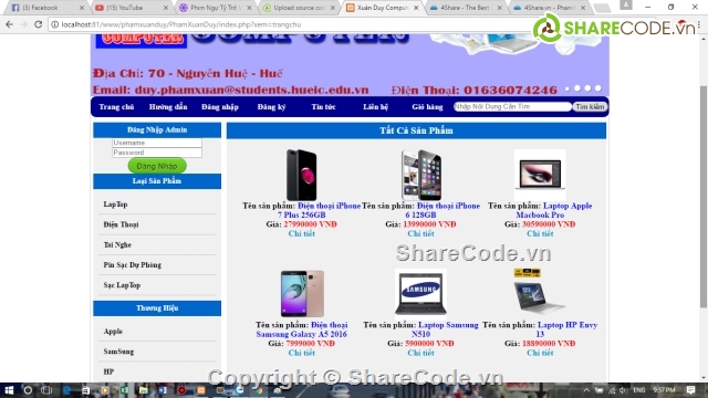 Web bán máy tính,Website bán hàng laptop,web bán hàng php,Source code bán Laptop