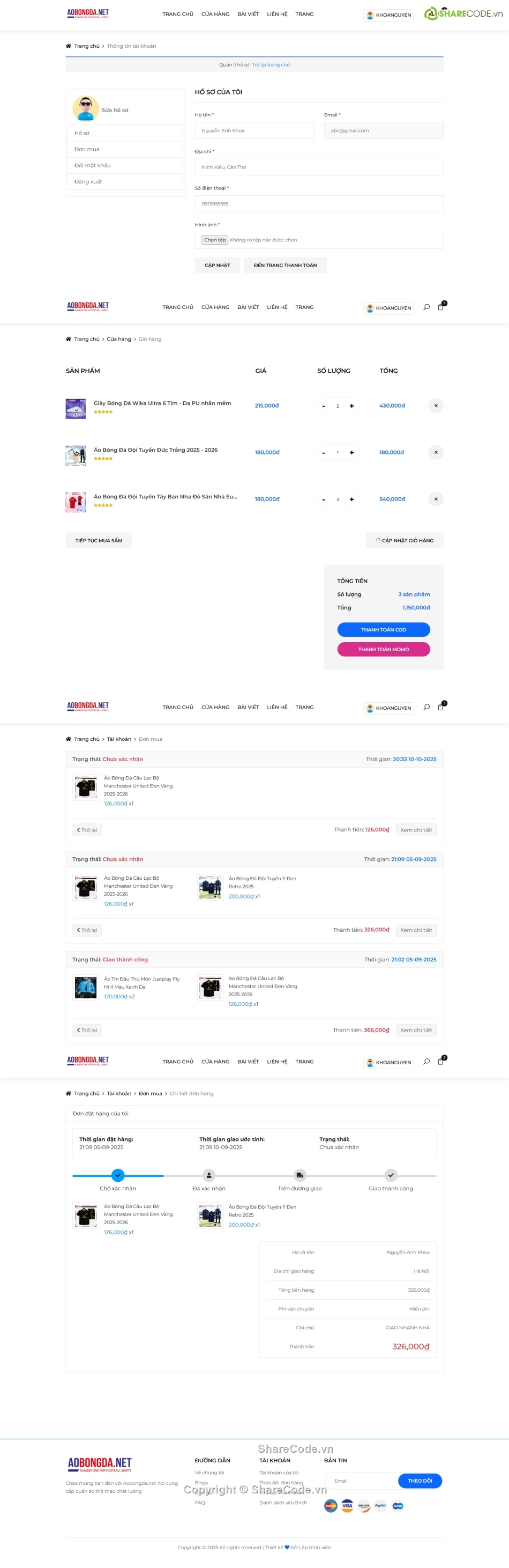 web quần áo,website bán quần áo,php mysql,web quần áo bóng đá,code web php,đồ án quần áo