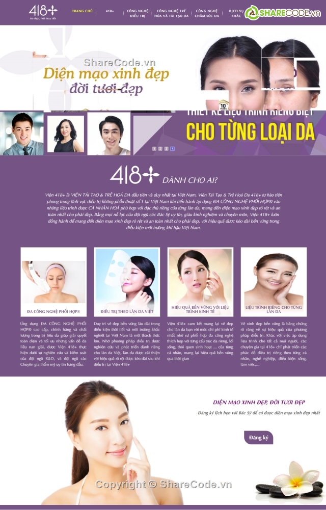 web spa,code web spa,Web spa thương mại,web mỹ phẩm,code web làm đẹp