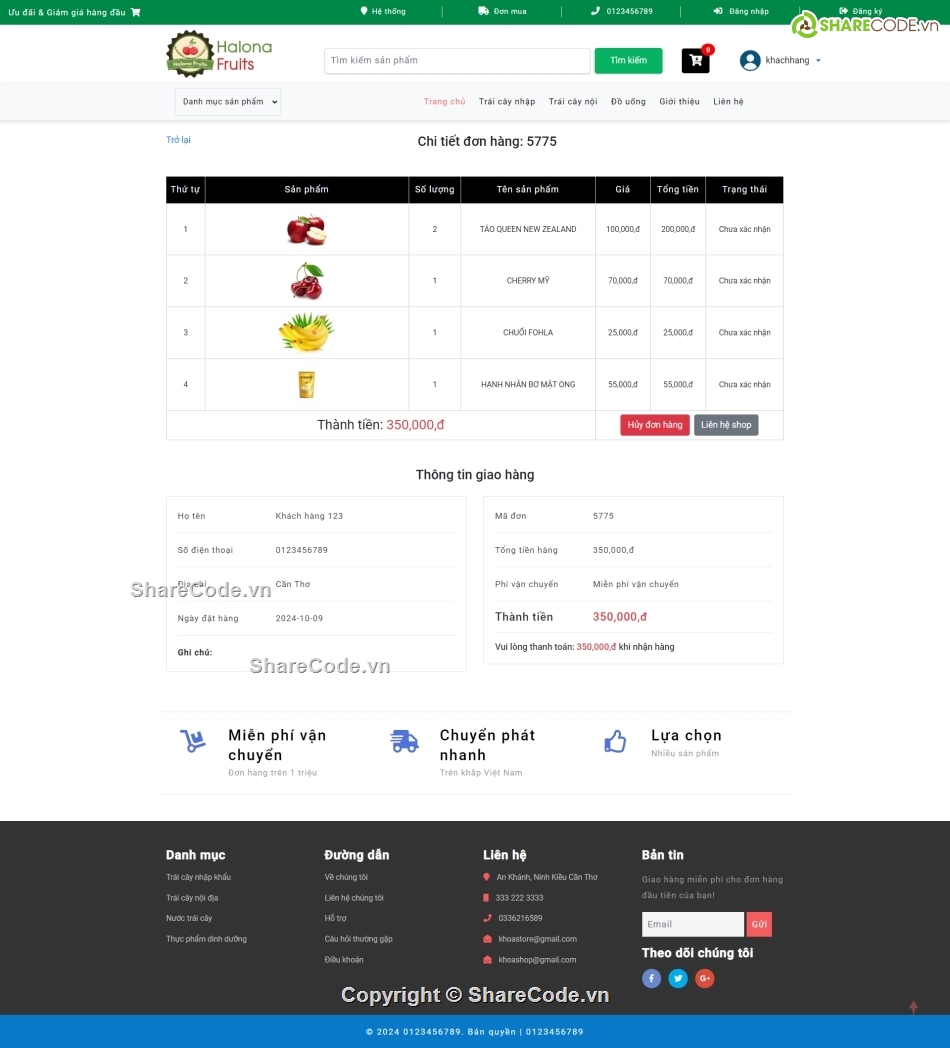 code web trái cây,website trái cây,website bán trái cây,php mysql,code php thuần,web php