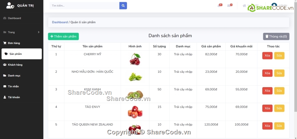 code web trái cây,website trái cây,website bán trái cây,php mysql,code php thuần,web php