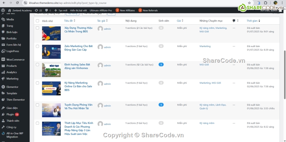 Web học trực tuyến,Khoá Học Online,website bán khóa học,website khóa học,website wordpress,theme wordpress