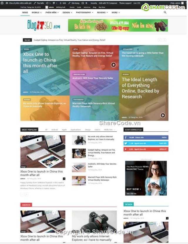 Share Code wordpress,Sharecode.vn,code web tin tức,web blog