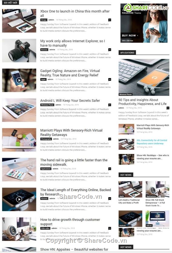 Share Code wordpress,Sharecode.vn,code web tin tức,web blog