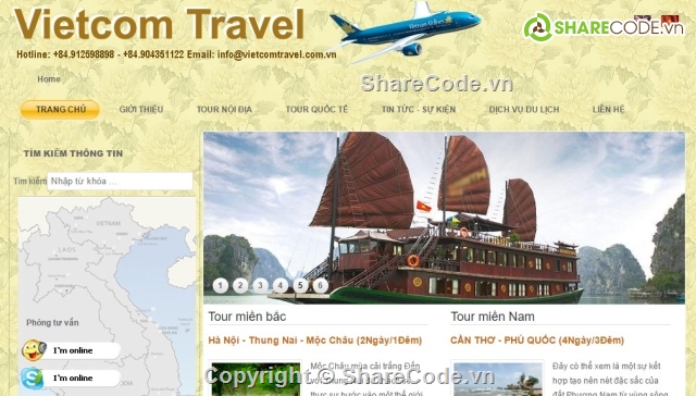 Mã nguồn website du lịch,sharecode website du lịch,full code website du lich,website joomla,website công ty du lịch