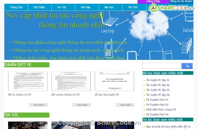 Website tin tức,đồ án web asp.net,đồ án tốt nghiệp,chuẩn công nghệ thông tin,Website luyện thi