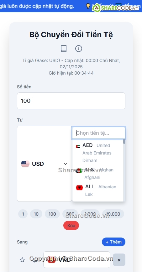 code chuyển đổi tiền tệ,source chuyển đổi tiền tệ,source code chuyển đổi tiền tệ