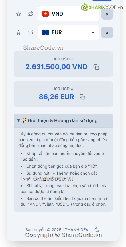 code chuyển đổi tiền tệ,source chuyển đổi tiền tệ,source code chuyển đổi tiền tệ