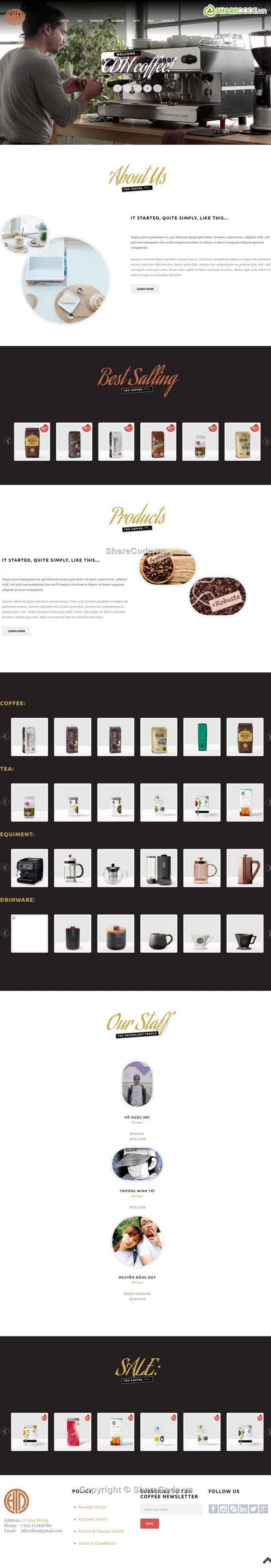 Template website bán cà phê,web bán cà phê,giao diện web bán cà phê,HTML web bán cà phê