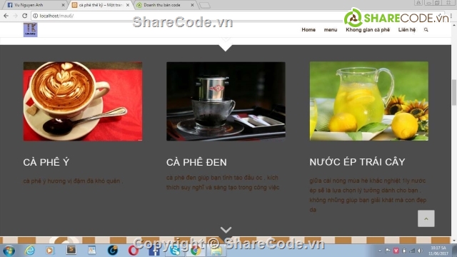 website bán cà phê,web bán hàng,web giới thiệu sản phẩm,web cà phê thế kỷ