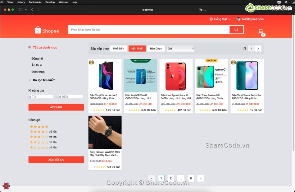 code giống shoppe,code thương mại điện tử,reactjs