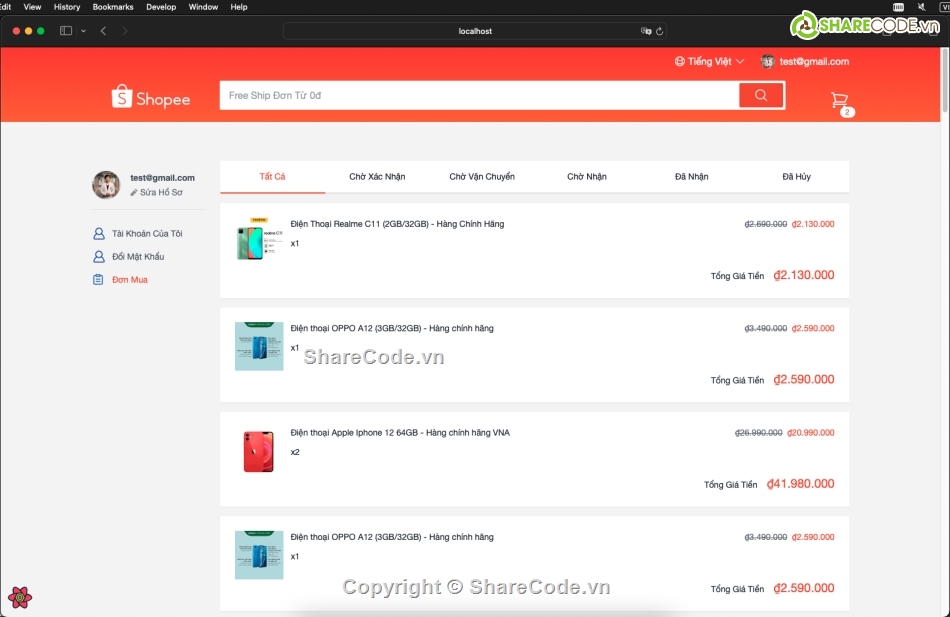 code giống shoppe,code thương mại điện tử,reactjs