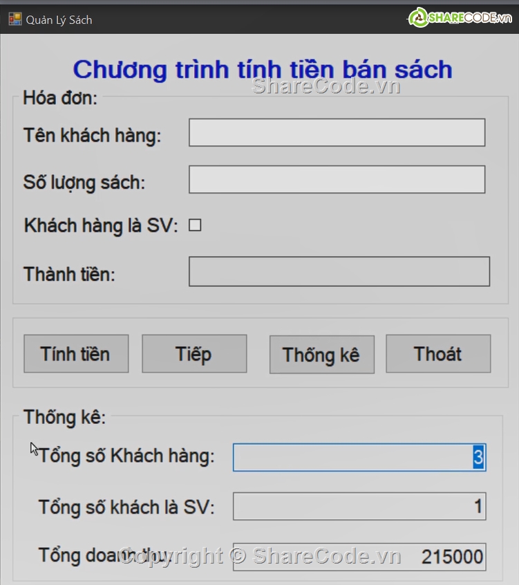 Sharecode,code bán sách,tính tiền bán sách,C#,tính tiền bán sách C#,winform