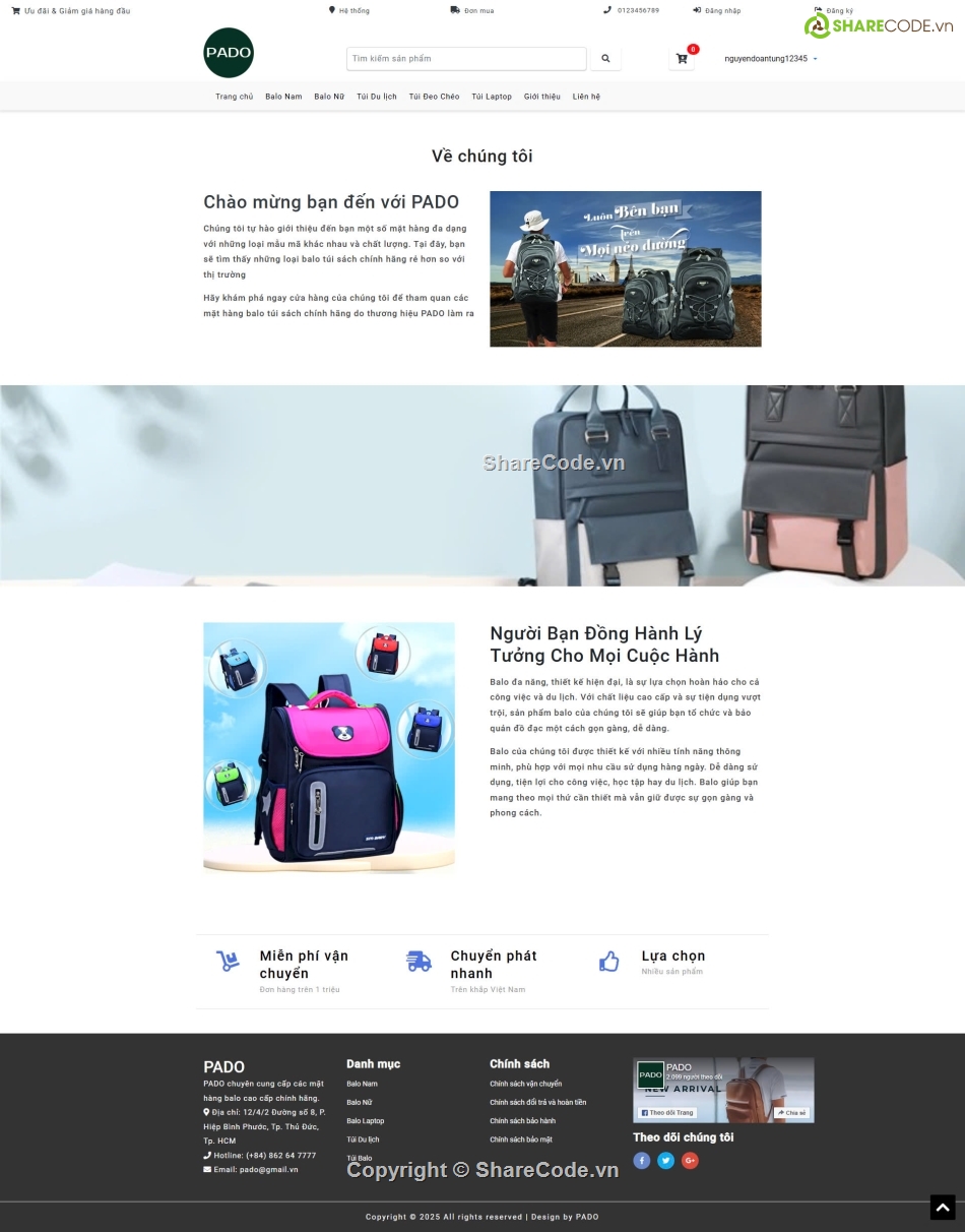website bán balo,Balo,Web bán balo thời trang,Bán Balo,web bán balo du lịch,web balo mvc