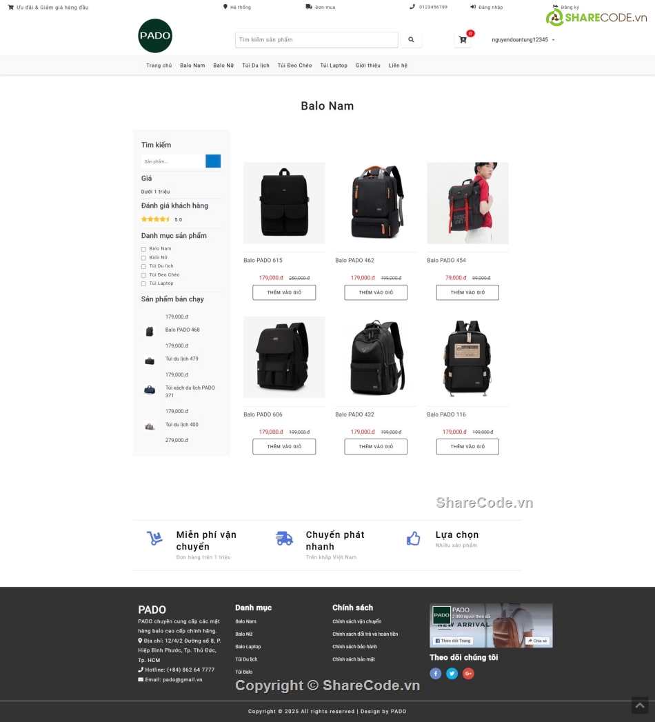 website bán balo,Balo,Web bán balo thời trang,Bán Balo,web bán balo du lịch,web balo mvc