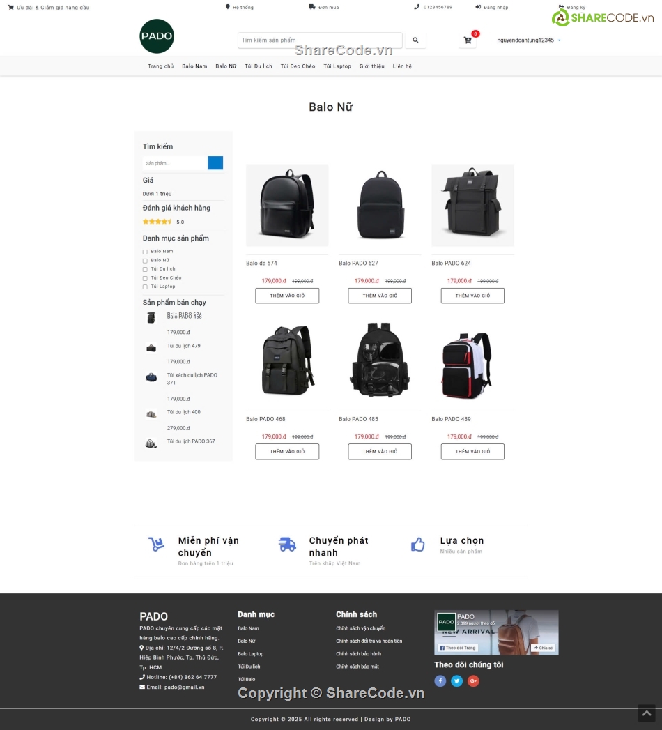 website bán balo,Balo,Web bán balo thời trang,Bán Balo,web bán balo du lịch,web balo mvc