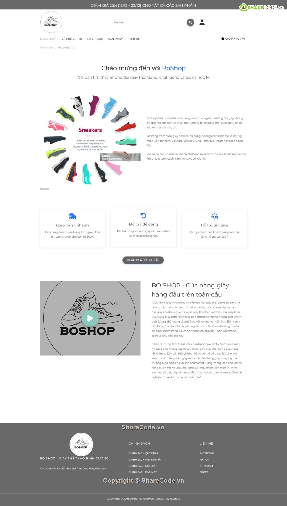 Full Database,web bán giày đẹp,web bán giày dép,Sharecode,website bán giày online,website bán giày php