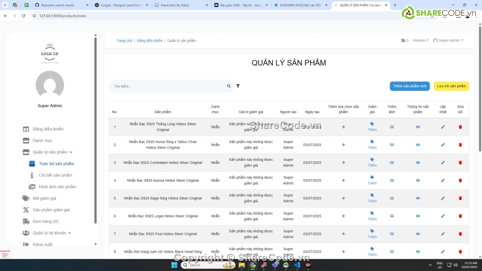 Đồ án web bán trang sức php mysql,web bán hàng trang sức php,source code web bán trang sức php