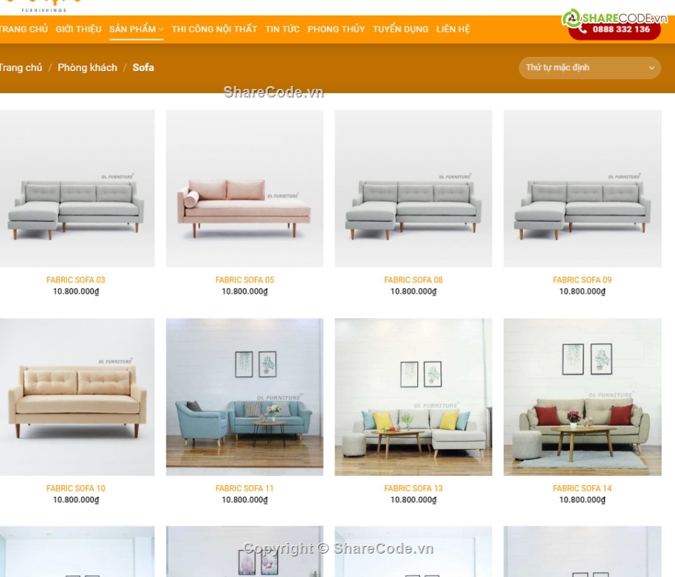sharecode nội thất,website nội thất,source bán nội thất