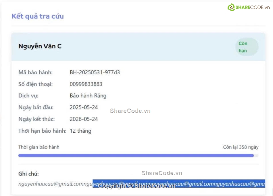 plugin,plugin nhập liệu,plugin thông báo,bảo hành,plugin quản lý bảo hành,Sharecode Plugin bảo hành răng cực đẹp
