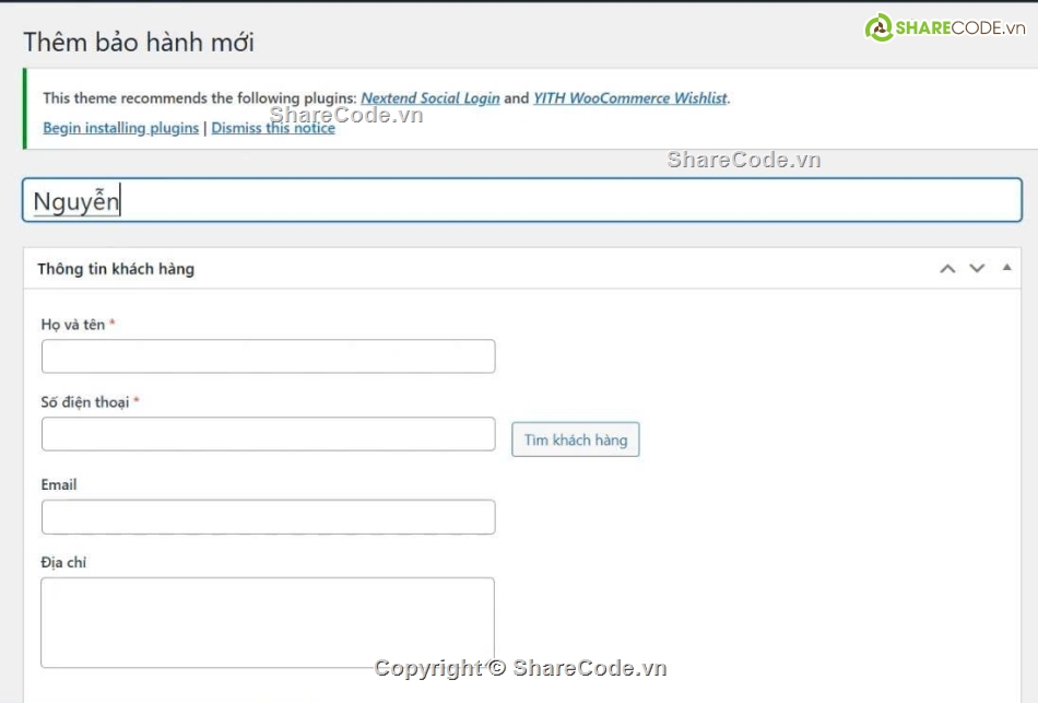 plugin,plugin nhập liệu,plugin thông báo,bảo hành,plugin quản lý bảo hành,Sharecode Plugin bảo hành răng cực đẹp