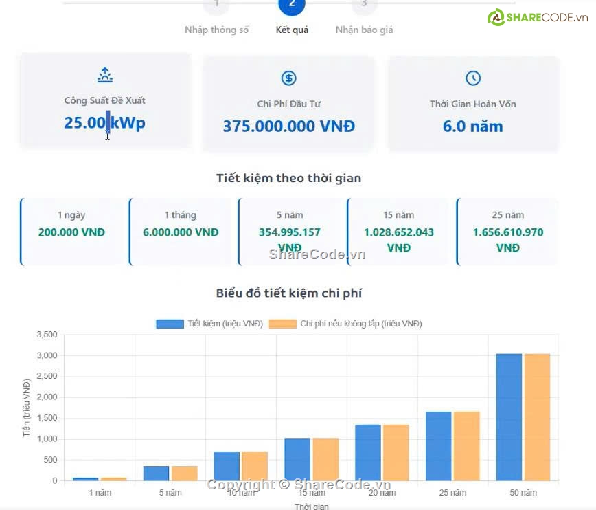 điện mặt trời,tính công suất,tiết kiệm điện,ROI năng lượng,báo cáo PDF,plugin WordPress