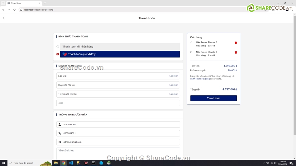 code đồ án web bán giày php vnpay,code đồ án web bán hàng mvc đẹp thanh toán online,đồ án web bán giày có admin quản lý sản phẩm