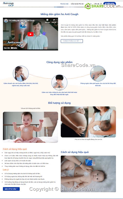 miếng dán,ho,thảo dược,Sharecode Theme miếng dán giảm ho thảo dược