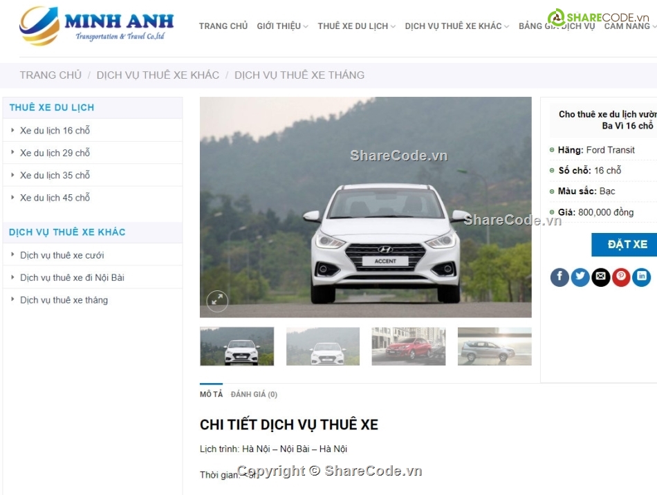 thuê xe,dịch vụ thuê xe,website cho thuê xe,sharecode thuê xe,website thuê xe