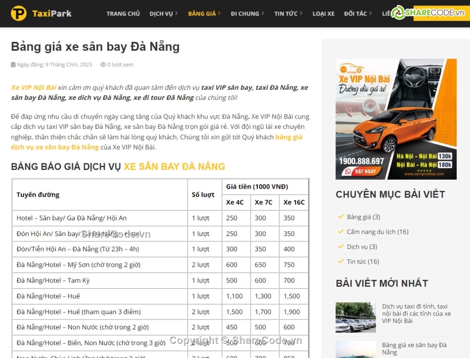 Sharecode thuê xe taxi chuẩn SEO,Sharecode taxi,code taxi cực đẹp,code web thuê xe taxi