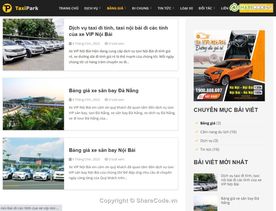 Sharecode thuê xe taxi chuẩn SEO,Sharecode taxi,code taxi cực đẹp,code web thuê xe taxi