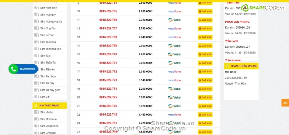 code sim,bán sim,sharecode website sim số,sharecode website bán sim số,sharecode sim số,share code bán sim