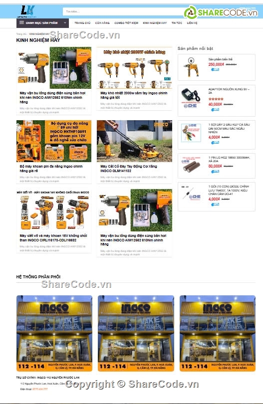 sharecode thiết bị điện,web thiết bị điện tử,Sharecode Website Bán thiết bị,linh kiện điện tử