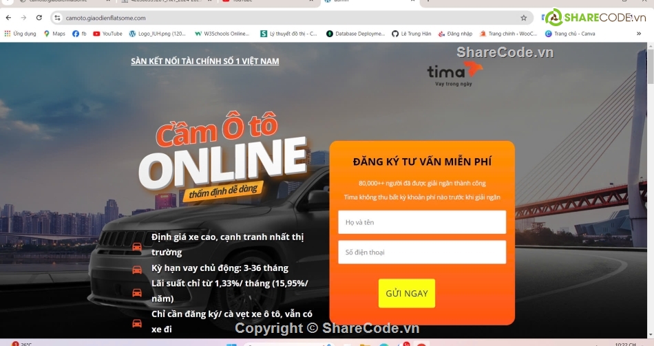 code web ô tô,cầm xe ô tô,website cầm đồ,Sharecode website cầm xe ô tô