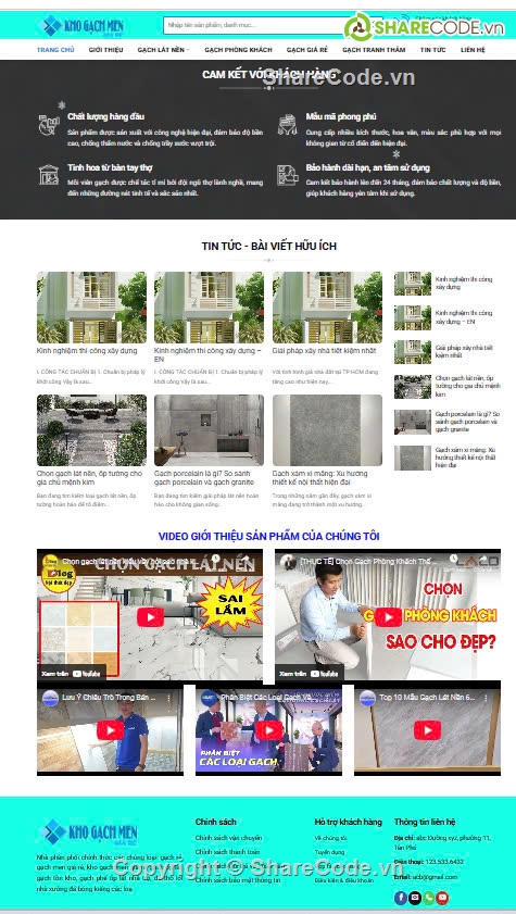 mẫu web bán hàng gạch men,website mua bán gạch ốp lát,gạch men các loại,Sharecode Website Chuyên Bán Các Loại Gạch Men Ốp