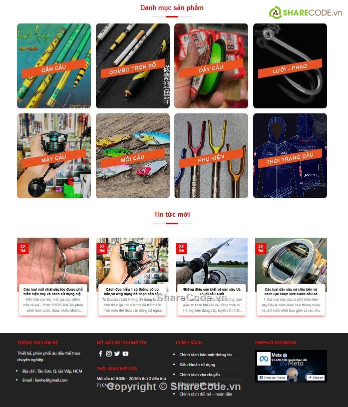 web bán dụng cụ câu cá,web cần câu cá,phụ kiện câu cá,đồ chơi câu cá,câu cá,Sharecode website chuyên bán phụ kiện đồ chơi câu