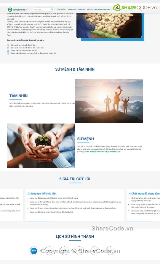 thú y,dịch vụ thú y,thú y xanh,Sharecode Website dịch vụ sản phẩm thú y xanh giá