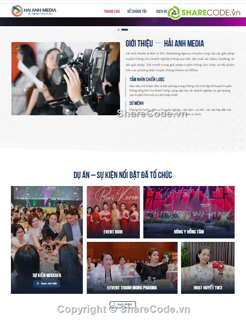 website giá rẻ,website tổ chức sự kiện,website truyền thông,truyền thông media,tổ chức sự kiện và truyền thông,Sharecode website Dịch vụ sự kiện