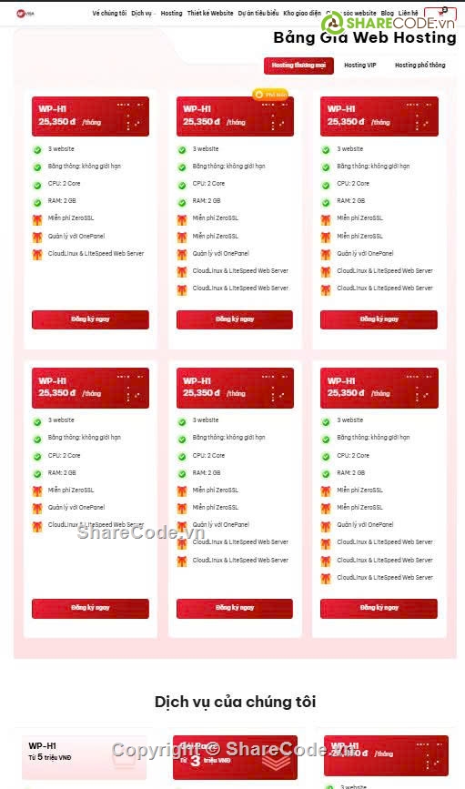 Website Hosting,thiết kế website giá rẻ,website dịch vụ,Sharecode website,hosting & domain,Sharecode Website Dịch Vụ Thiết kế Website-Hosting