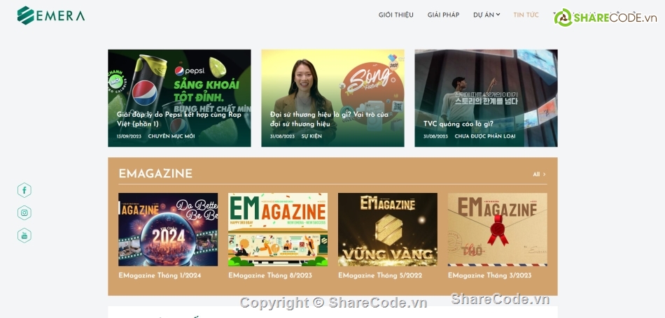 Sharecode giới thiệu công ty,sharecode angency,sharecode website dự án emera,website dự án,sharecode emera,code website