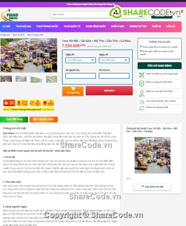 Sharecode website du lịch đẹp,Sharecode du lịch,du lịch,website du lịch,wordpress du lịch,theme du lịch