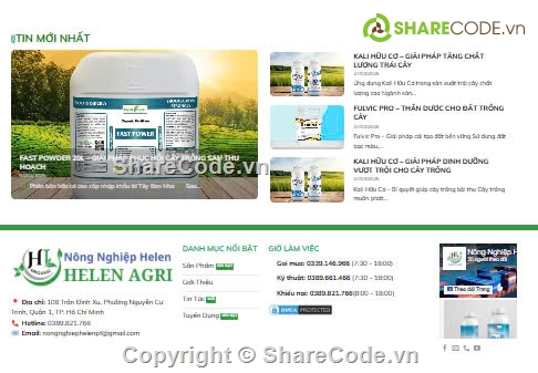 website nông nghiệp,thuốc,web phân bón,Sharecode website phân bón thuốc nông nghiệp